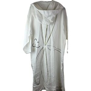 VAHO Womens One Size Linen Jacket Duster Lagenlook‎ Artsy Natural White Bohemian